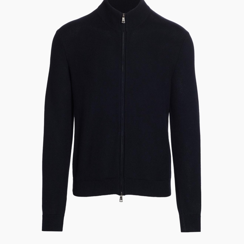 Ralph Lauren Purple Label Men's Navy Zip-Up Sweater